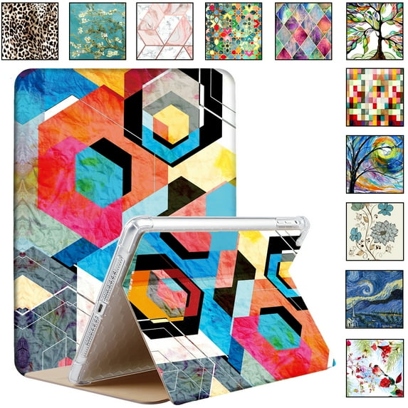 DuraSafe Cases iPad 5th / 6th Gen & Air 1st / 2nd Gen - 9.7" MRJN2LL/A MR7G2LL/A MP2F2LL/A MP2G2LL/A MD785LL/A MD788LL/A Slim Book Cover with AirBag Corner for Extra Shock Protection - Modern Art