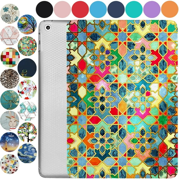 DuraSafe Cases iPad 6 5 Air 1 2 Gen 9.7 Inch [iPad 6th 5th Air 1st 2nd ] A1893 A1954 A1822 A1823 A1566 A1567 A1474 A1475 A1476 Printed Shock Absorbant Flexible TPU Protective Clear Case - Damask