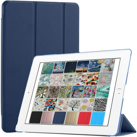 DuraSafe Cases iPad 9.7 5th 6th Gen Air 1st 2nd Gen [iPad 5 6 Air 1 2] MRJN2LL/A MR7G2LL/A MP2F2LL/A MP2G2LL/A MD785LL/A MD788LL/A MGLW2LL/A MGL12LL/A Protective PC Dual Angle Stand Cover - Navy Blue