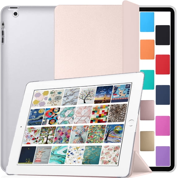 DuraSafe Cases for iPad 9.7 Inch 4 3 2 Generation [ iPad 4th 3rd 2nd OLD MODEL ] MC705LL/A MD328LL/A MD333LL/A MD510LL/A iPad Cover with Translucent Hard Back - Light Pink