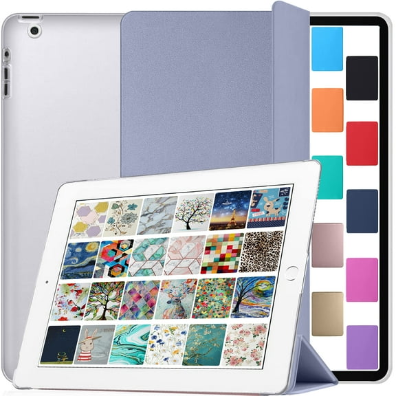DuraSafe Cases for iPad 9.7 Inch 4 3 2 Generation [ iPad 4th 3rd 2nd OLD MODEL ] MC705LL/A MD328LL/A MD333LL/A MD510LL/A iPad Cover with Translucent Hard Back - Gray