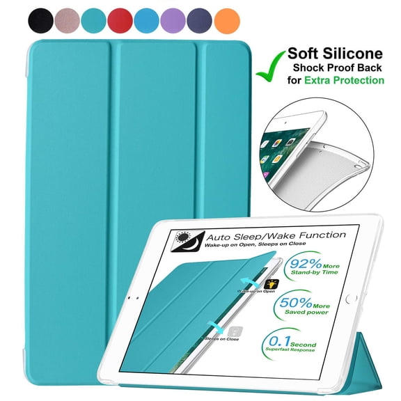 DuraSafe Cases iPad 9.7 Inch 5 6 Air 1 2 [ iPad 5th 6th Air 1st 2nd ] A1893 A1954 A1822 A1823 A1566 A1567 A1474 A1475 A1476 Soft Silicone Transparent Front & Back Cover - Green