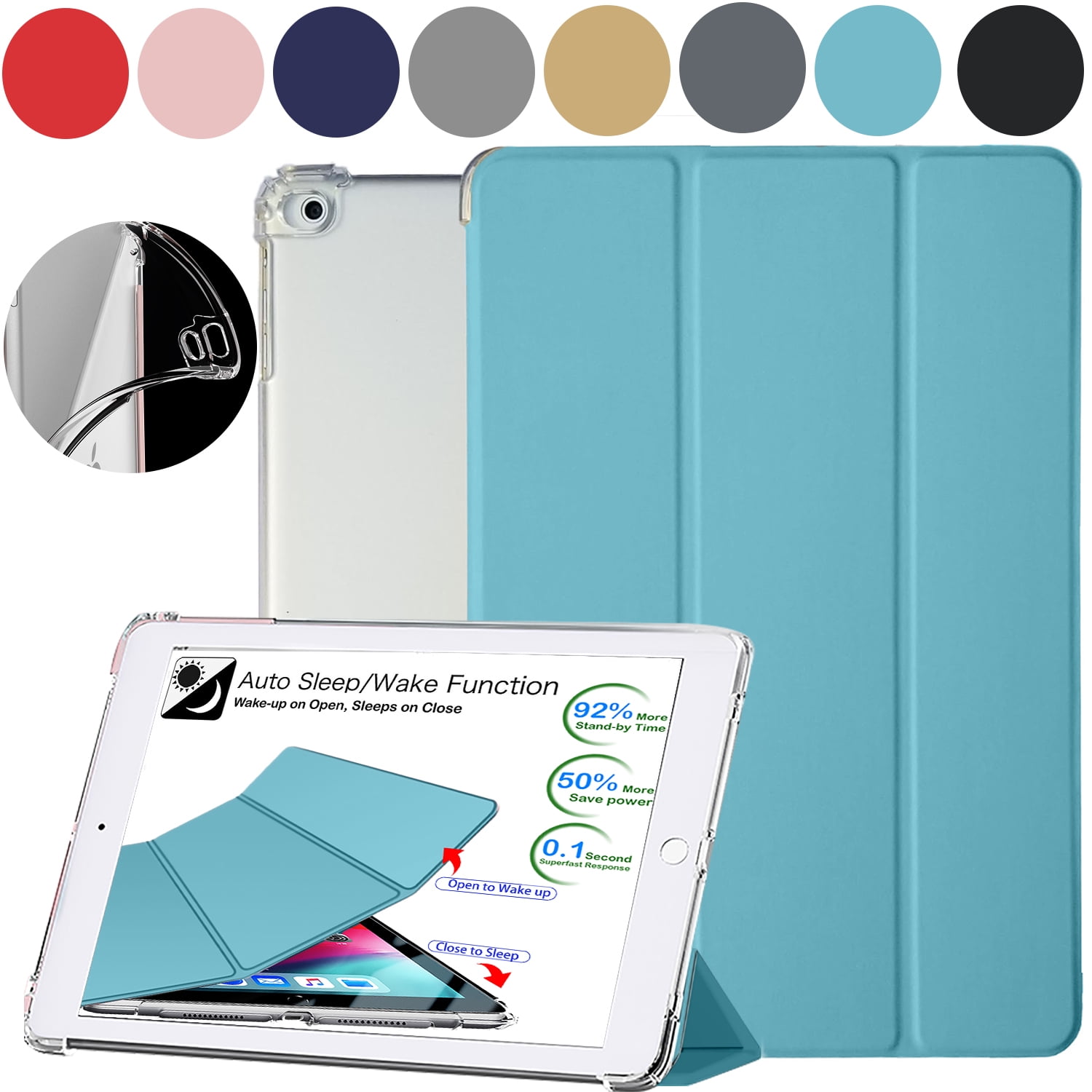 LEATHER 360 DEGREE ROTATING CASE COVER STAND FOR APPLE iPAD AIR iPAD 5 RED price in UAE | Amazon UAE