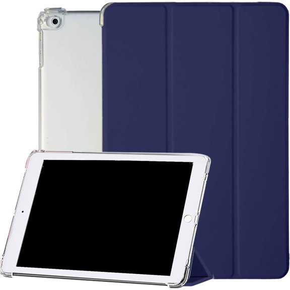 DuraSafe Cases for iPad 9.7 Inch 5 6 Air 1 2 [iPad 5th 6th Air 1st 2nd ] A1893 A1954 A1822 A1823 A1566 A1567 A1474 A1475 A1476 Smart TriFold Durable Cover with Bump up Corner - Navy Blue