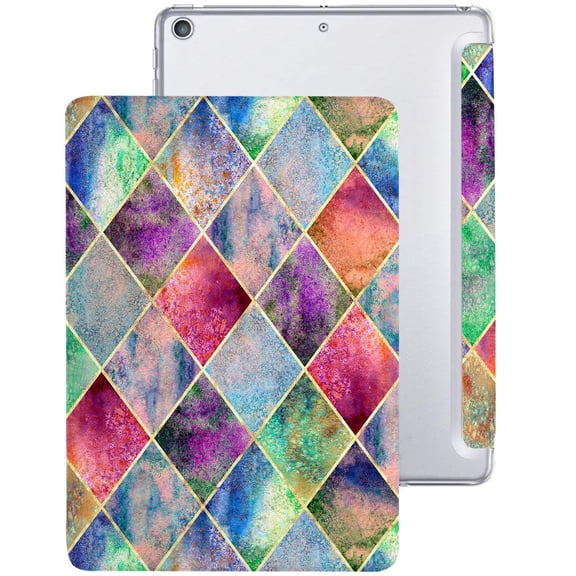 DuraSafe Cases iPad 9.7 Inch 5 6 Air 1 2 [iPad 5th 6th Air 1st 2nd ] MRJN2LL/A MR7G2LL/A MP2F2LL/A MP2G2LL/A MD785LL/A MD788LL/A MGLW2LL/A Printed PC Protective Clear Back Cover - Diamond Grid