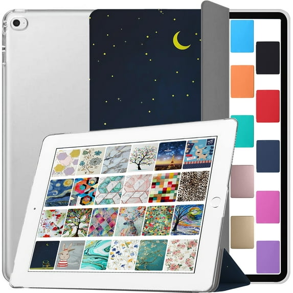 DuraSafe Cases iPad 9.7 Inch 5 6 Gen Air 1 2 MRJN2LL/A MR7G2LL/A MR7F2LL/A MP2F2LL/A MP2G2LL/A MPGT2LL/A Printed iPad Cover with Translucent Frosted Hard Back - Night Sky