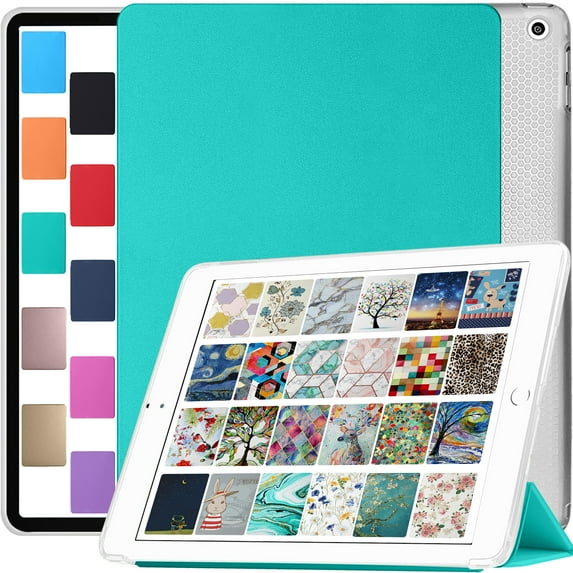 DuraSafe Cases iPad 9.7 Inch 5 6 Gen Air 1 2 MRJN2LL/A MR7G2LL/A MR7F2LL/A MP2F2LL/A MP2G2LL/A MPGT2LL/A Shockproof Cover with Clear Transparent Back Shell - Green
