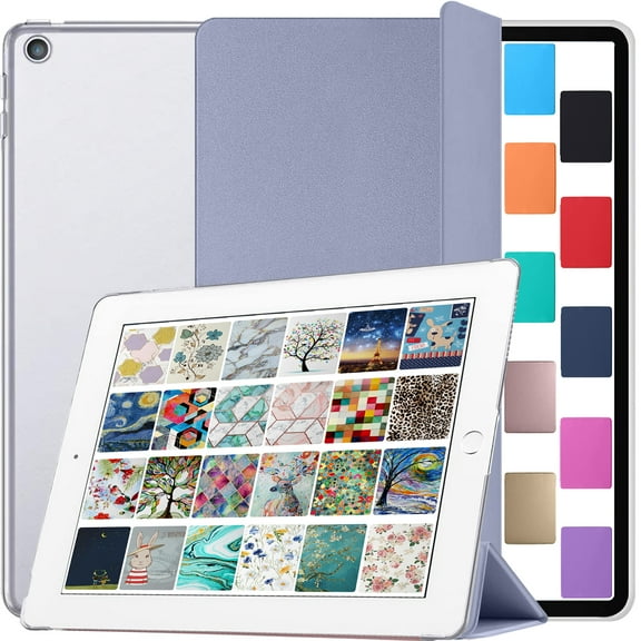 DuraSafe Cases for iPad 9.7 Inch 5 Gen 2017 6 Gen 2018 [ iPad 5th 6th ] MRJN2LL/A MR7G2LL/A MR7F2LL/A MP2F2LL/A MP2G2LL/A MPGT2LL/A iPad Cover with Translucent Hard Back - Gray