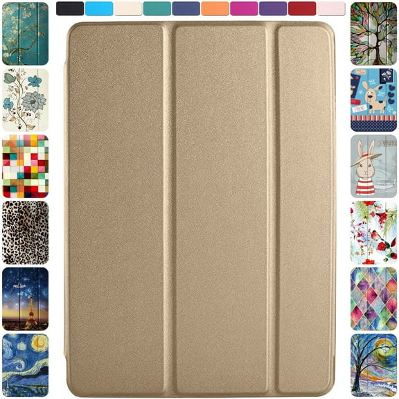 DuraSafe Cases iPad 9.7 Inch 6th 5th Air 2nd 1st Generation [ 6 5 Air 2 Air 1 ] MGLW2LL/A MGL12LL/A MH0W2LL/A MGKM2LL/A MH182LL/A MGKL2LL/A Ultra Slim Smart Auto Sleep / Wake PC Cover - Gold