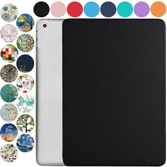 DuraSafe Cases iPad 9.7 Inch Air 2nd 1st 6th 5th Gen [ iPad 6 5 Air 2 1 ] MH2V2LL/A MH2W2LL/A MH2U2LL/A MGLW2LL/A MGL12LL/A MH0W2LL/A Slim TPU Transparent Back Cover Adjustable Stand - Black