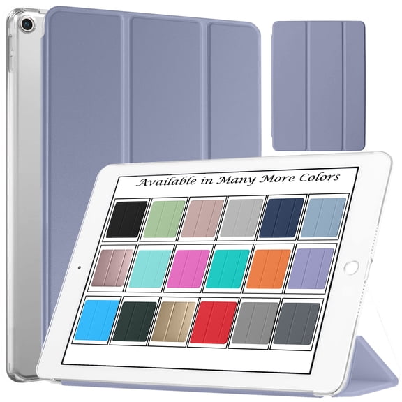 DuraSafe Cases iPad Air 2 2014 9.7 Inch [ Air 2nd Gen ] A1567 A1566 MGLW2LL/A MGL12LL/A MH0W2LL/A MGKM2LL/A TriFold Hard Smart PC Translucent Back Cover - Gray