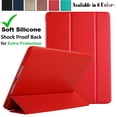 thumbnail image 1 of DuraSafe Cases iPad Air 2 Air 1 9.7 Inch 5 6 Gen [ 5th 6th Air 2nd 1st Gen ] A1567 A1566 MGLW2LL/A MGL12LL/A MH0W2LL/A MGKM2LL/A Smart TriFold Lightweight Soft Silicone TPU Back Case - Red, 1 of 7