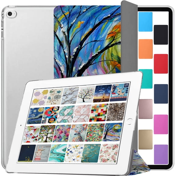 DuraSafe Cases iPad Air 2nd 1st Gen 9.7 Inch 6th 5th [ Air 2 1 ] MGLW2LL/A MGL12LL/A MH0W2LL/A MGKM2LL/A MH182LL/A MGKL2LL/A Printed iPad Cover with Translucent Frosted Hard Back - Color Emblem