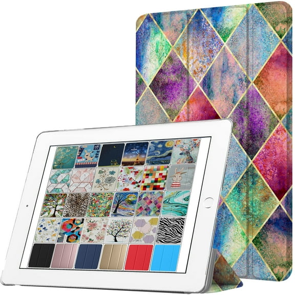 DuraSafe Cases For iPad Air 3rd Gen 2019 - 10.5 Slimline Series Lightweight Protective Cover with Dual Angle Stand & Clear PC Back Shell - Diamond Grid
