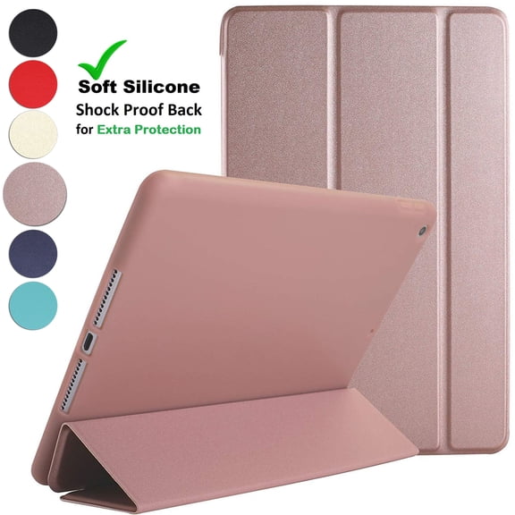 DuraSafe Cases iPad Mini 4 7.9 Inch 2015 [ Mini 4th Gen ] A1538 A1550 MK6K2LL/A MK6J2LL/A MK6L2LL/A Smart Trifold Lightweight Soft Silicone TPU Back Case - Rose Gold