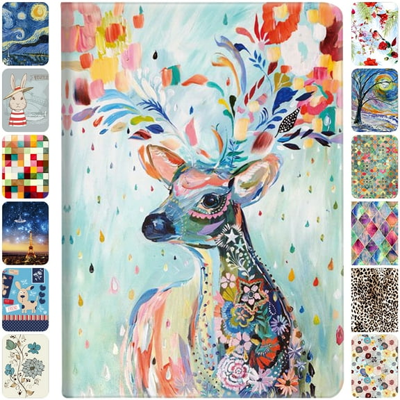 DuraSafe Cases for iPad Mini 5 / Mini 4 Gen 7.9 Inch [ Mini 4th ] Smart Auto Sleep/Wake Slim Profile with Adjustable Viewing Angle Stand Printed Flip Cover - Deer Print
