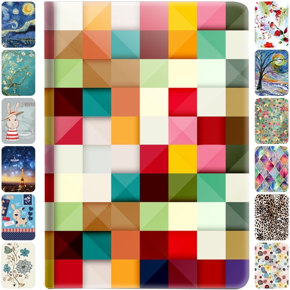 DuraSafe Cases iPad Mini 5 / Mini 4 Gen 7.9 Inch [ Mini 5th / Mini 4th ] MK8A2LL/A MK882LL/A MK8C2LL/A MK862LL/A MK892LL/A MK872LL/A Smart Slim Profile Adjustable Stand Printed Flip Cover - Color Grid