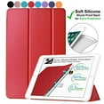 thumbnail image 1 of DuraSafe Cases for iPad PRO 10.5 Air 3 [ PRO 10.5 Inch Air 3rd Gen ] A1701 A1709 A1852 A2152 A2123 A2153 A2154 Smart Trifold Lightweight Soft Silicone Transparent Front & Back Cover - Red, 1 of 5