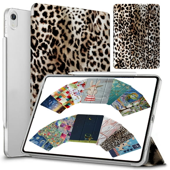 DuraSafe Cases For iPad PRO 11 - 1 Generation (Will Not Fit on PRO 11 2020) Ultra Slim Clear PC Back Shell Cover Supports Pencil Pair & Charging - Leopard
