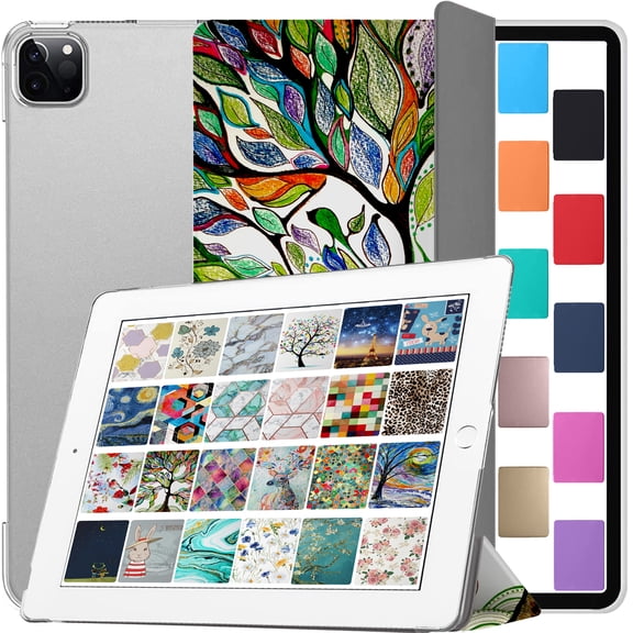 DuraSafe Cases iPad PRO 11 2020 2021 2022 [ PRO 11 Inch 2 3 4 Generation ] Trifold Printed PC Lightweight Protective Clear Back Cover - Olivia Tree