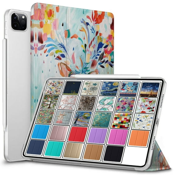 DuraSafe Cases iPad PRO 11 Inch 2 2020 3 2021 4 2022 [ PRO 11 2nd 3rd 4th ] MHMT3LL/A MHMU3LL/A MY332LL/A MY342LL/A Printed Slim PC Dual Angle Stand Clear Flip Back Cover - Deer Print