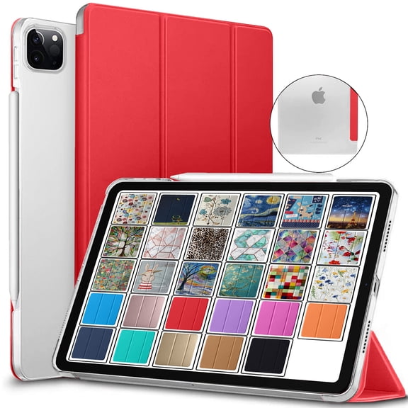 DuraSafe Cases iPad PRO 11 Inch 2 2020 3 2021 4 2022 [ PRO 11 2nd 3rd 4th ] Slim Lightweight Protective PC Dual Angle Stand Cover - Red
