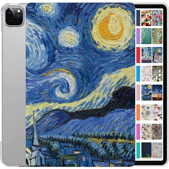 DuraSafe Cases iPad PRO 11 Inch 2 3 4 Gen [ PRO 11 2nd 2020 3rd 2021 4th 2022 ] A2377 A2459 A2228 A2068 A2230 A1980 A2013 A1934 A1979 Printed Slim Hard Shell Stand Cover - Starry Night