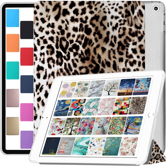DuraSafe Cases iPad PRO 11 Inch 2020 2 2021 3 2022 4 Gen [ PRO 11 2nd 3rd 4th ] Shockproof Printed Cover with Clear Transparent Back Shell - Leopard