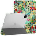 thumbnail image 1 of DuraSafe Cases iPad PRO 11 Inch 2nd 3rd 4th Gen A2228 A2068 A2230 A2231 MY232LL/A MXDC2LL/A MXDE2LL/A Trifold Printed Hard Smart PC Transparent Back Cover - Damask, 1 of 5