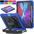 thumbnail image 1 of DuraSafe Cases iPad PRO 12.9 3 / 4 / 5 / 6 [ iPad Pro 12.9 6th 2022 5th 2021 4th 2020 3rd 2018 ] A2436 A2764 A2437 A2378 A2461 A2379 A1876 A2014 A1895 A2229 A2069 A2232 Kick Stand Rugged Case - Blue, 1 of 7