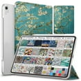thumbnail image 1 of DuraSafe Cases iPad PRO 12.9 3 Gen 2018 [ iPad 12.9 Inch 3rd ] A1876 A2014 A1895 A1983 MTEL2LL/A MTEM2LL/A MTFN2LL/A Trifold Printed Hard Smart PC Transparent Back Cover - Blossom, 1 of 4