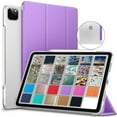 thumbnail image 1 of DuraSafe Cases iPad PRO 12.9 Inch 2022 6th 2021 5th 2020 4th Generation [ Pro 12.9 6 5 4 ] MHNR3LL/A MHNT3LL/A MY3K2LL/A MY3J2LL/A Slim Lightweight Protective PC Dual Angle Stand Cover - Purple, 1 of 7
