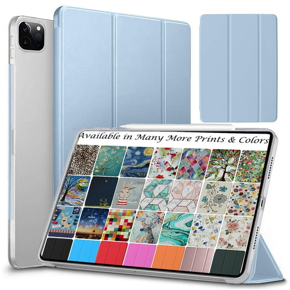 DuraSafe Cases for iPad PRO 12.9 Inch 2022 6th 2021 5th 2020 4th Generation [ Pro 12.9 6 5 4 ] Slim Lightweight Protective PC Dual Angle Stand Cover - Light Blue