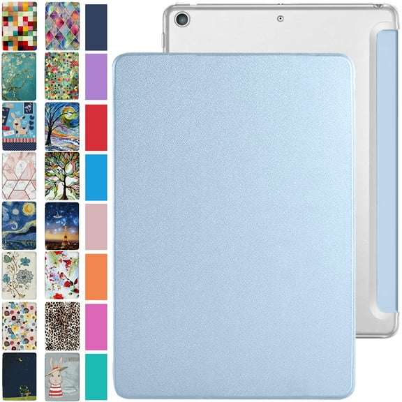 DuraSafe Cases iPad PRO 12.9 Inch 3rd [ Pro 12.9 3 Generation 2018 ] MTHN2LL/A MTHU2LL/A MTEL2LL/A MTEM2LL/A TriFold PC Lightweight Smart PU Leather Protective Hard Back Cover - Light Blue
