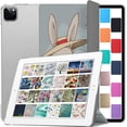 thumbnail image 1 of DuraSafe Cases iPad PRO 4th 5th 6th Gen 2020 2021 2022 12.9 Inch [ 4 5 6 Gen ] Printed iPad Cover with Translucent Frosted Hard Back - Bunny Hat, 1 of 7