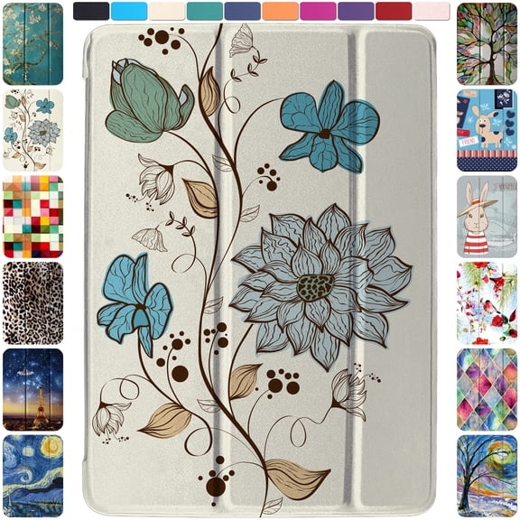 DuraSafe Cases iPad Pro 10.5 2017 Inch Air 3 [ Air 3rd 2019 ] Generation MUUL2LL/A MUUK2LL/A MUUJ2LL/A MUUT2LL/A Ultra Slim Smart Auto Sleep / Wake Printed PC Cover - Watercolor Flowers