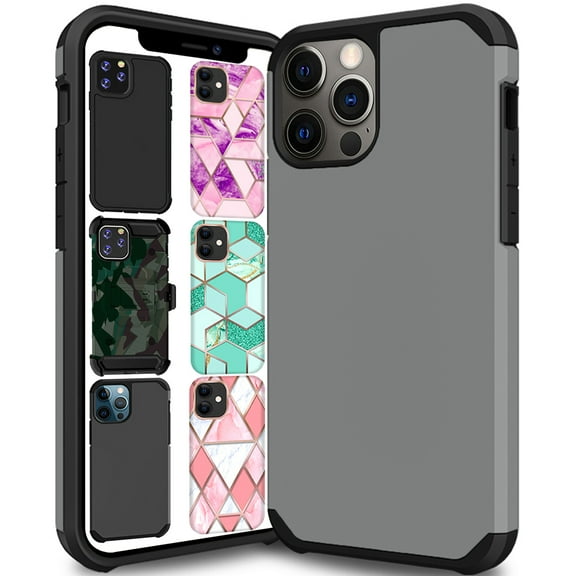 DuraSafe Cases iPhone 12 DuraSafe Cases iPhone 12 PRO 2020 6.1 Inch A2172 A2402 A2341 A2406 A2404 A2403 A2408 A2407 Protective Reinforced Shockproof Corner TPU Case with Matte Finish Back - Grey