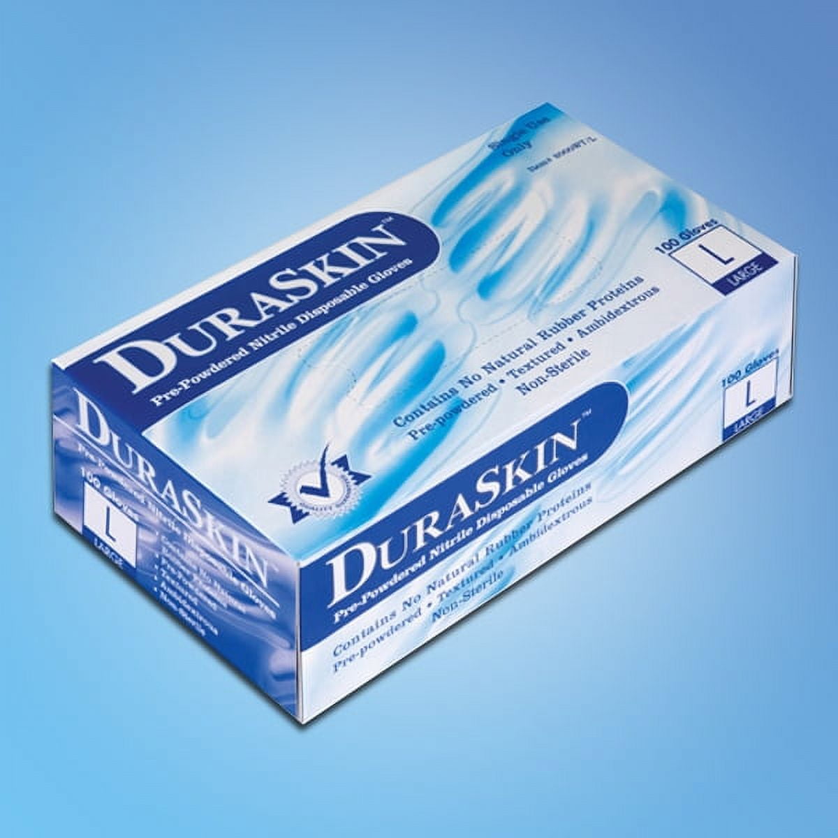 DuraSkin Blue Nitrile Gloves, Food Service/General Purpose, PowderFree