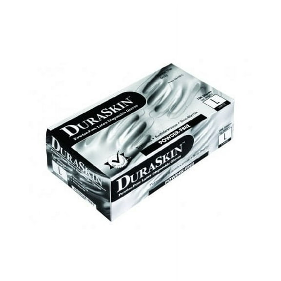 DuraSkin White Latex Gloves, Food Service/General Purpose, Light Powder, 5 mil, LG, 1000/case