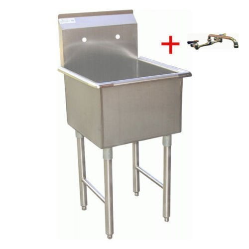 18'' x 18'' Stainless Steel Commercial Utility Sink with Faucet