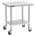 thumbnail image 1 of DuraSteel 24x30 Inch Stainless Steel Table - Metal Table Cart with Adjustable Shelf - NSF Certified Work Table with Wheels - Cooking & Laundry Prep Table for Kitchen, Restaurant, Home, Commercial Use, 1 of 1