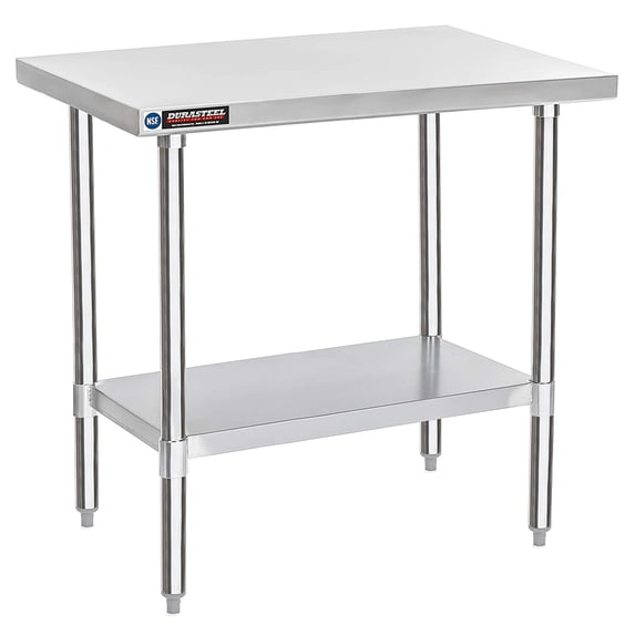 DuraSteel 24x36 Inch Stainless Steel Table - Metal Table with Adjustable Shelf - NSF Certified Work Table - Cooking & Laundry Prep Table for Kitchen, Restaurant, Home, Commercial Use