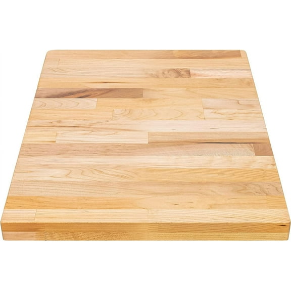 DuraSteel Butcher Block Work Bench Top - 24 x 18 x 1.5 In. Multi-Purpose Maple Slab for Coffee Table, Office Desk, Cutting Board, Bar Table - Natural Finish Table Top and Compatible Base Leg Units
