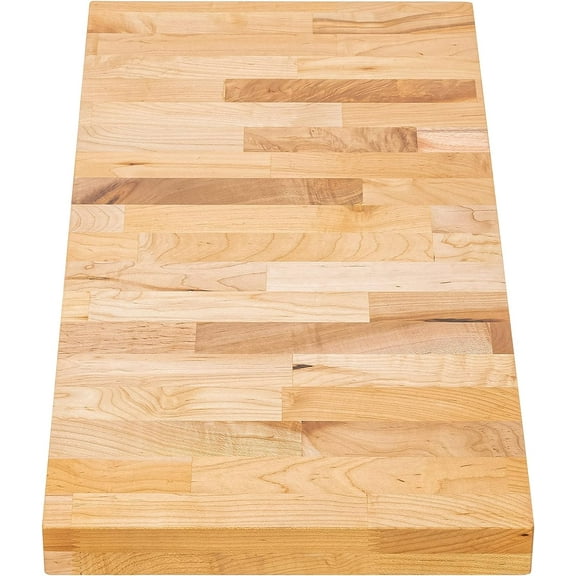 DuraSteel Butcher Block Work Bench Top - 30 x 12 x 1.5 In. Multi-Purpose Maple Slab for Coffee Table, Office Desk, Cutting Board, Bar Table - Natural Finish Table Top and Compatible Base Leg Units