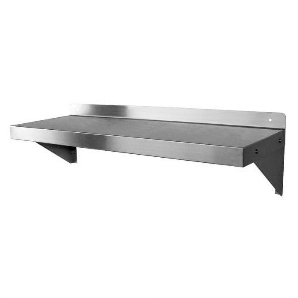 DuraSteel 36" Wide Hairline Brushed Stainless Steel Wall Shelf