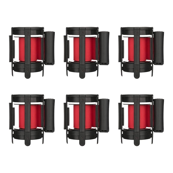 DuraSteel Replacement Stanchions Belt Head Cassette - 6.5 Feet Red Retractable Belt Barrier Replacement - Easy Assembly Crowd Control Safety Barrier - Movie Theater Line Dividers - 6 Count