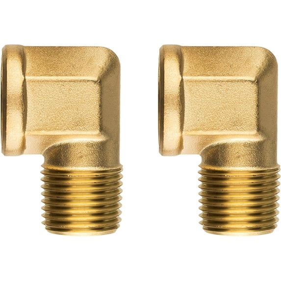 DuraSteel Wall Mount Faucet 90-Degree Elbow - Commercial Kitchen No Lead Faucet Space Saving Backsplash Kit - 1/2" IPS Female x 1/2" IPS Male Brass Fitting, Pack of 2