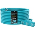 thumbnail image 1 of DuraTech Extension Cord 50 ft, Outdoor Extension Cord with Multiple Outlets, 14/3 SJT, 15 Amps, 3 Prong, Heavy Duty Extension Cord Power Strip, Blue, Lighting Decorations Indoor Outdoor, 1 of 9