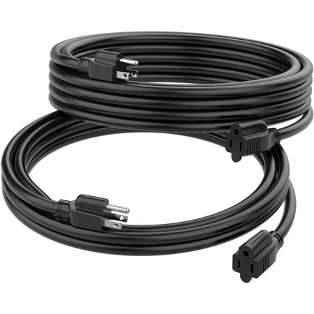 DuraTech Short Indoor Extension Cord 2-Pack (6FT & 3FT), 16/3 SJT, 13 Amp 3-Prong Plug, Light Duty Household Power Cord, Black price history and forecast - DuraTech