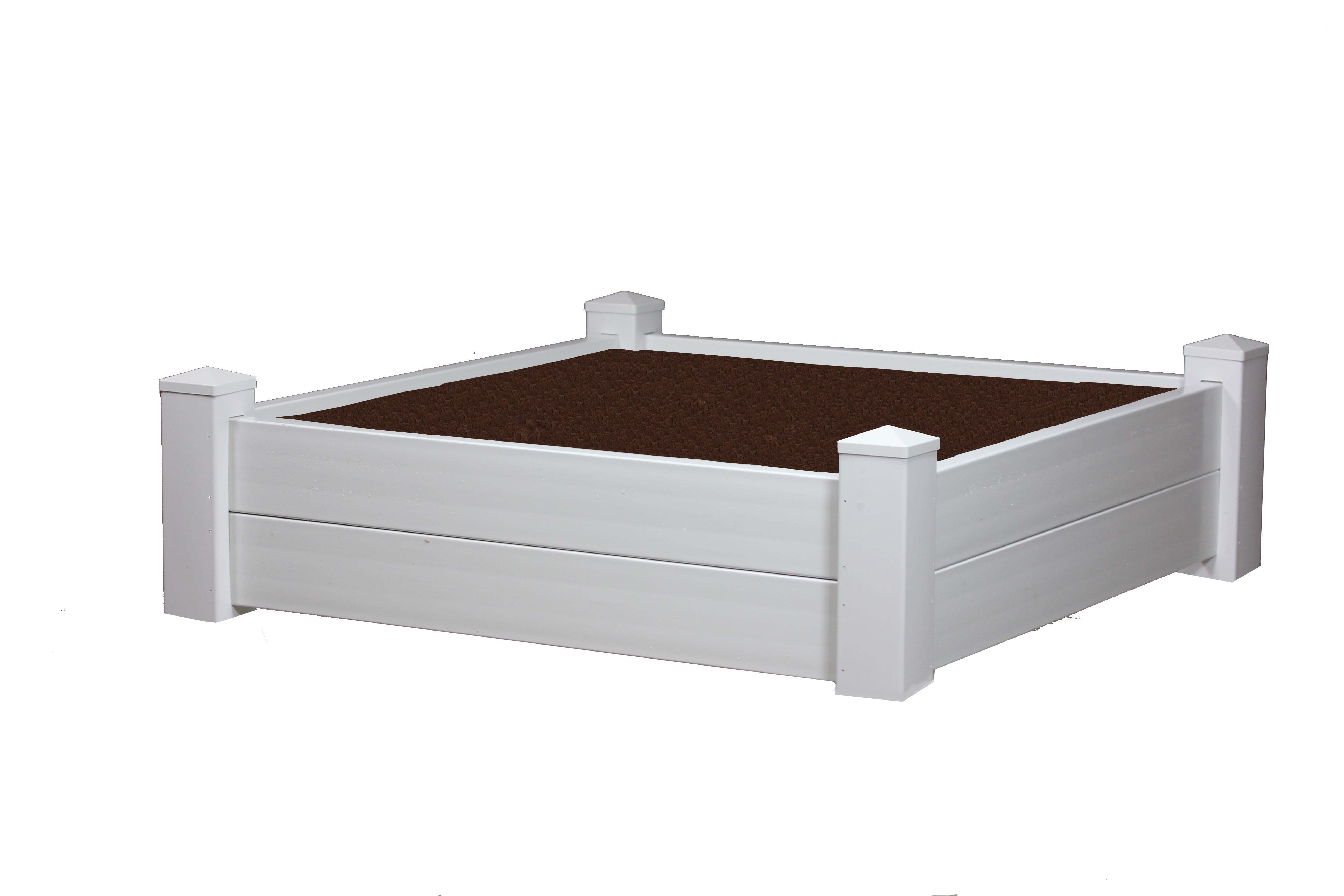 DuraTrel 4'x4' Traditional Vinyl Two Board Raised Garden Bed -White